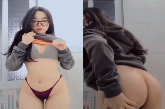 Em kính cận xinh đẹp khoe mông cong sex bỏng